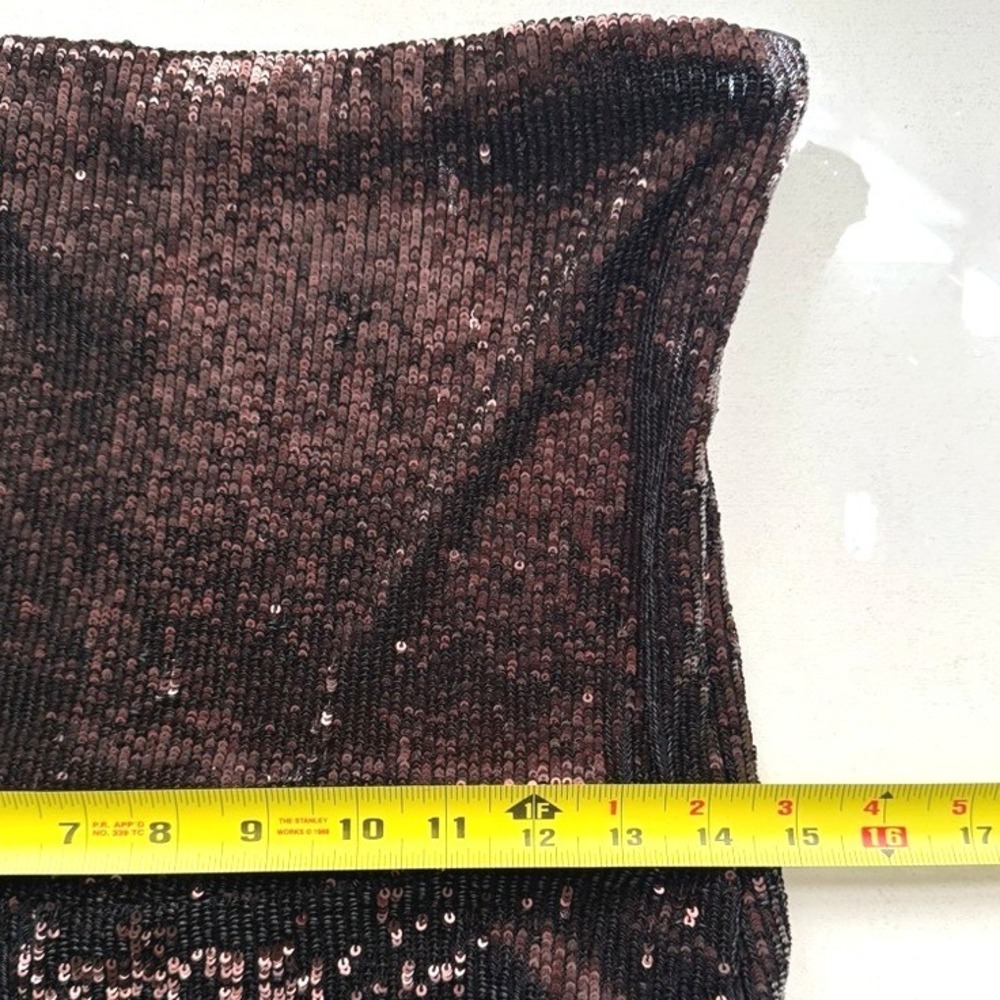 Express Sequin Strapless Straight Leg Jumpsuit Deep Espresso Brown Size M NWT - Picture 13 of 14